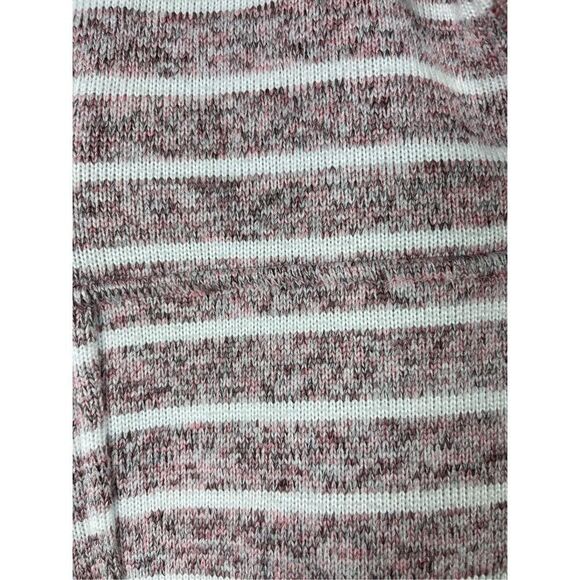 Thread & Supply Women's Striped Pullover 1/4 Zip Sweatshirt in Pink and White Si - Picture 3 of 16